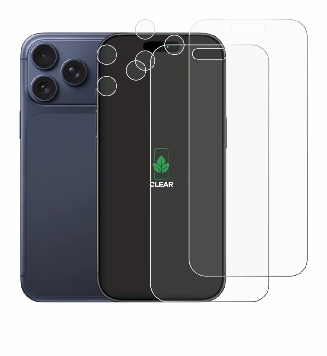 Image de l'appareil Apple iPhone 17 Pro Max (Avant+Caméra) avec une grande variété de protections d'écran.