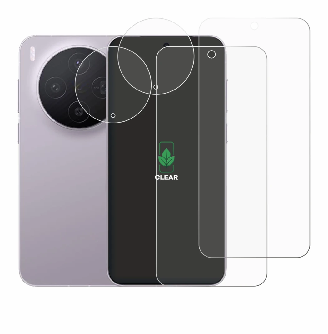 Image de l'appareil Vivo X300 (Avant+Caméra) avec une grande variété de protections d'écran.
