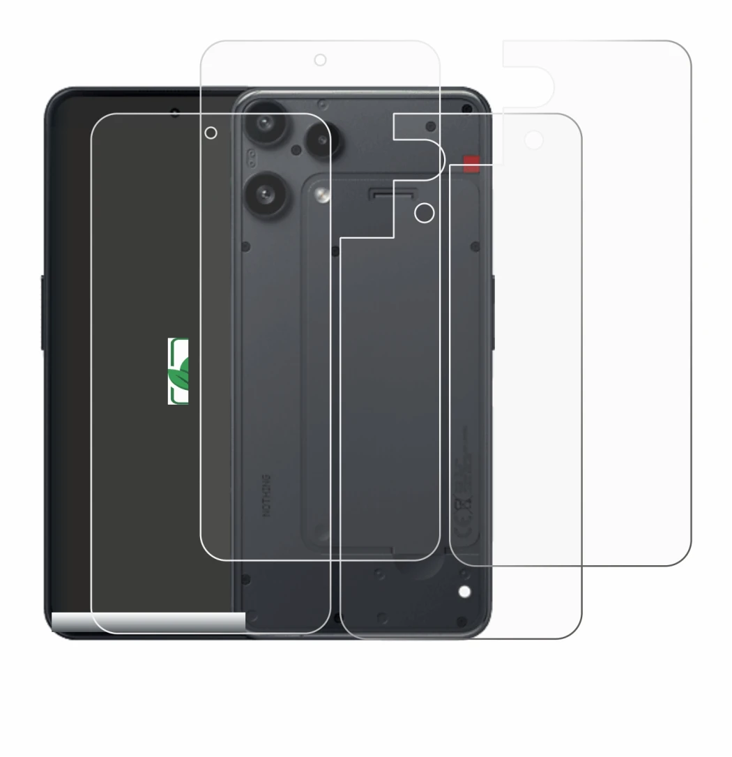 Image de l'appareil Nothing Phone (3a) Lite (Avant+Arrière) avec une grande variété de protections d'écran.