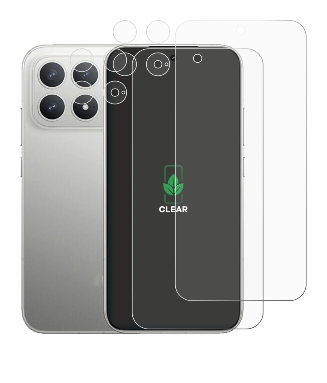 Image de l'appareil Xiaomi Poco F8 Pro (Avant+Caméra) avec une grande variété de protections d'écran.