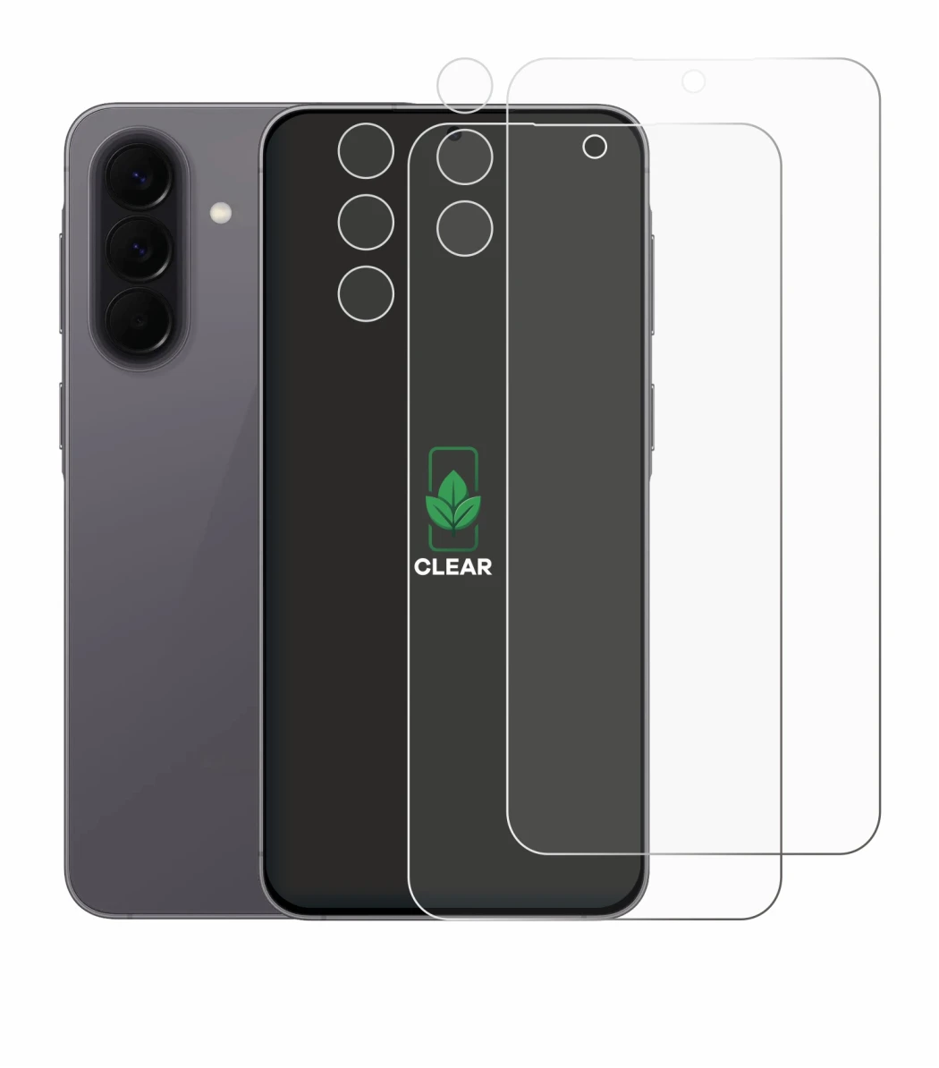 Image de l'appareil Samsung Galaxy A57 5G (Avant+Caméra) avec une grande variété de protections d'écran.
