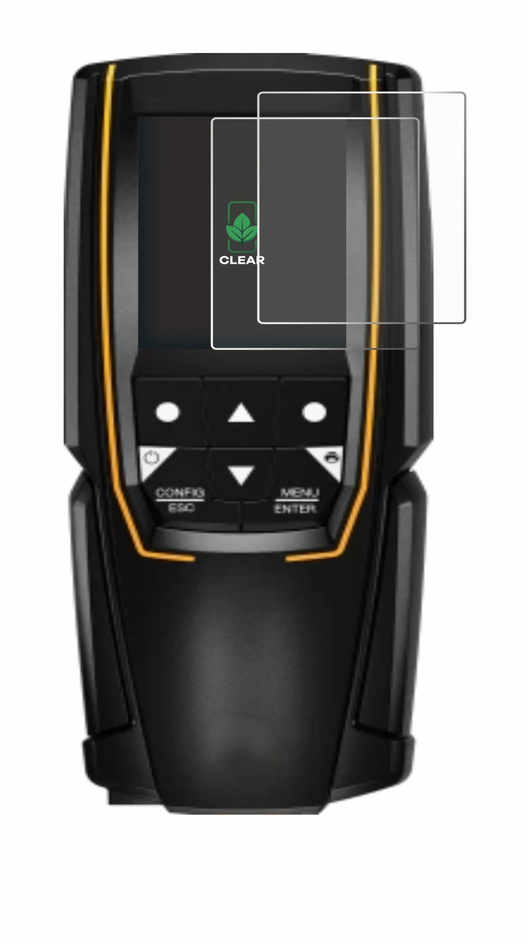 Image de l'appareil Testo 310 (2e Gen.) avec une grande variété de protections d'écran.