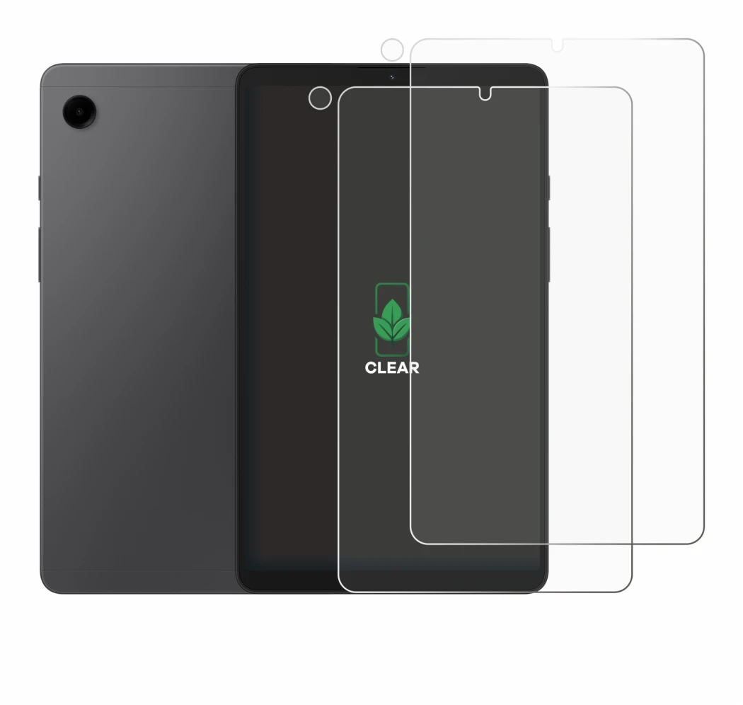 Image de l'appareil Samsung Galaxy Tab A9 (Avant+Caméra) avec une grande variété de protections d'écran.