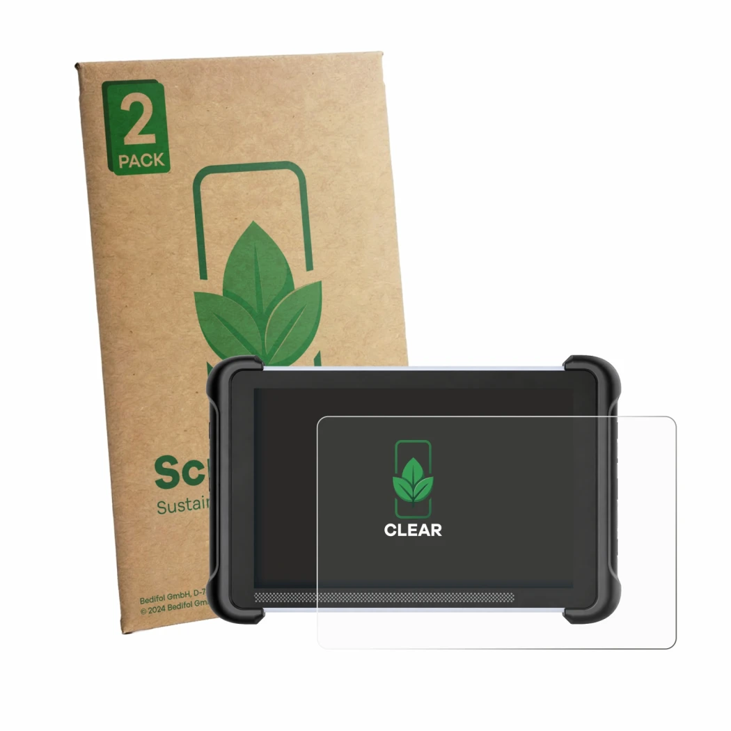 Face avant d’un emballage produit avec le logo de la marque ScreenLeaf. À côté, l’appareil MUCAR 892BT est représenté avec la 