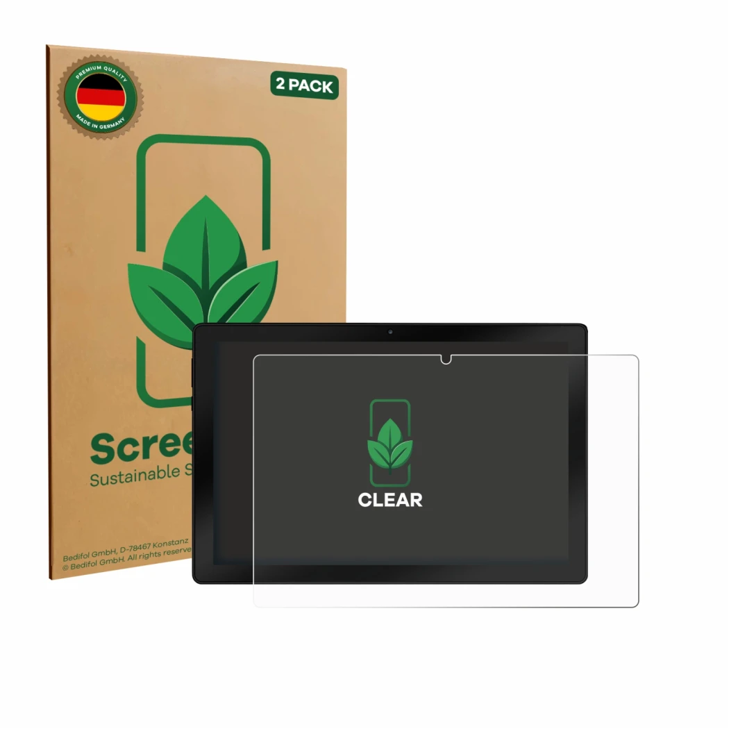 Face avant d’un emballage produit avec le logo de la marque ScreenLeaf. À côté, l’appareil Wqplo WPLA10 est représenté avec la