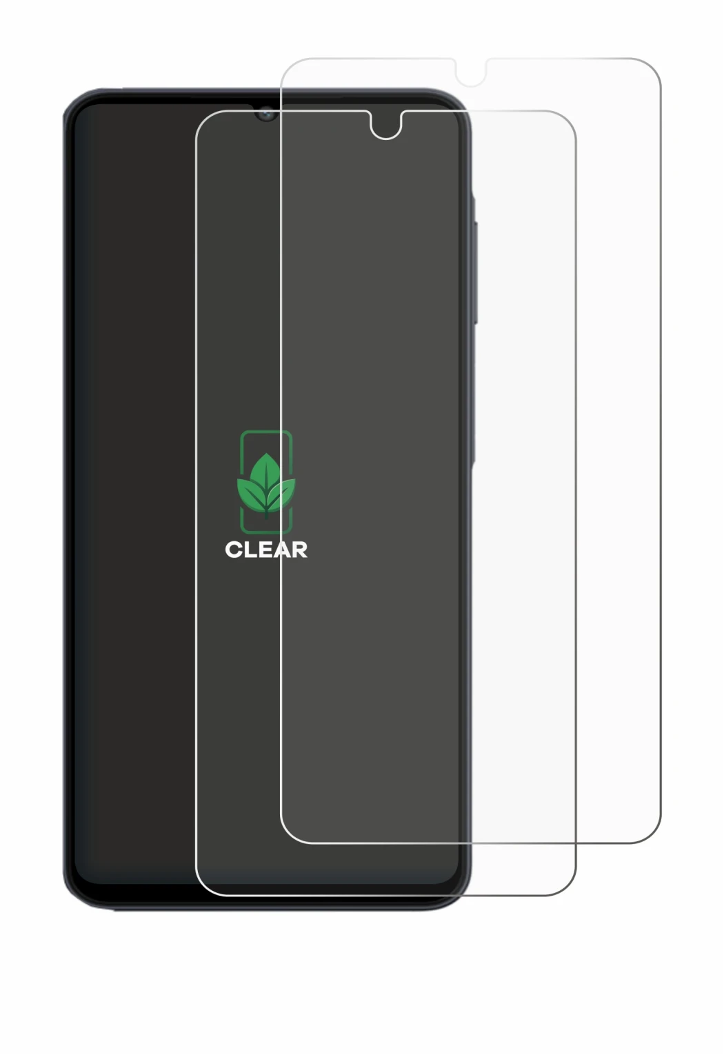Image de l'appareil Samsung Galaxy M07 avec une grande variété de protections d'écran.