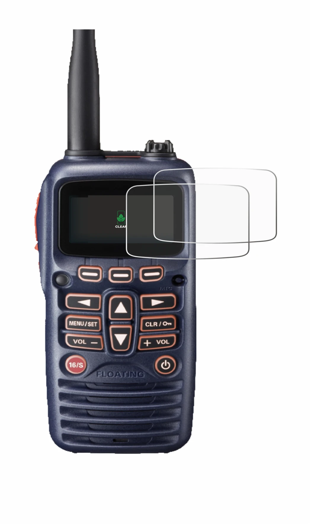 Image de l'appareil Standard Horizon HX320E avec une grande variété de protections d'écran.