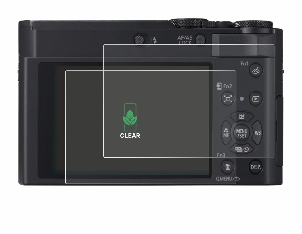 Image de l'appareil Panasonic Lumix DC-TZ300 avec une grande variété de protections d'écran.