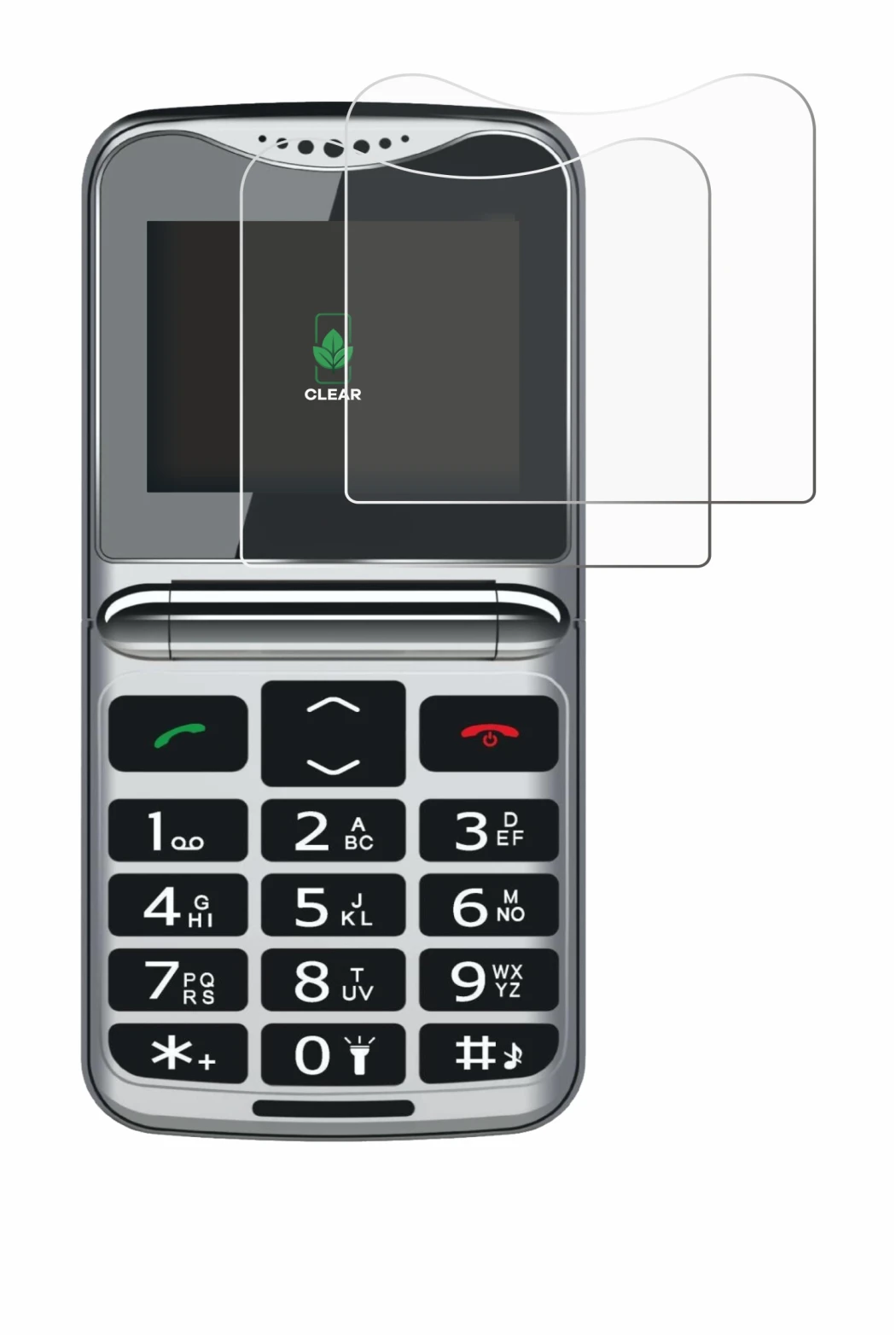 Image de l'appareil bea-fon Fold 10 LTE avec une grande variété de protections d'écran.