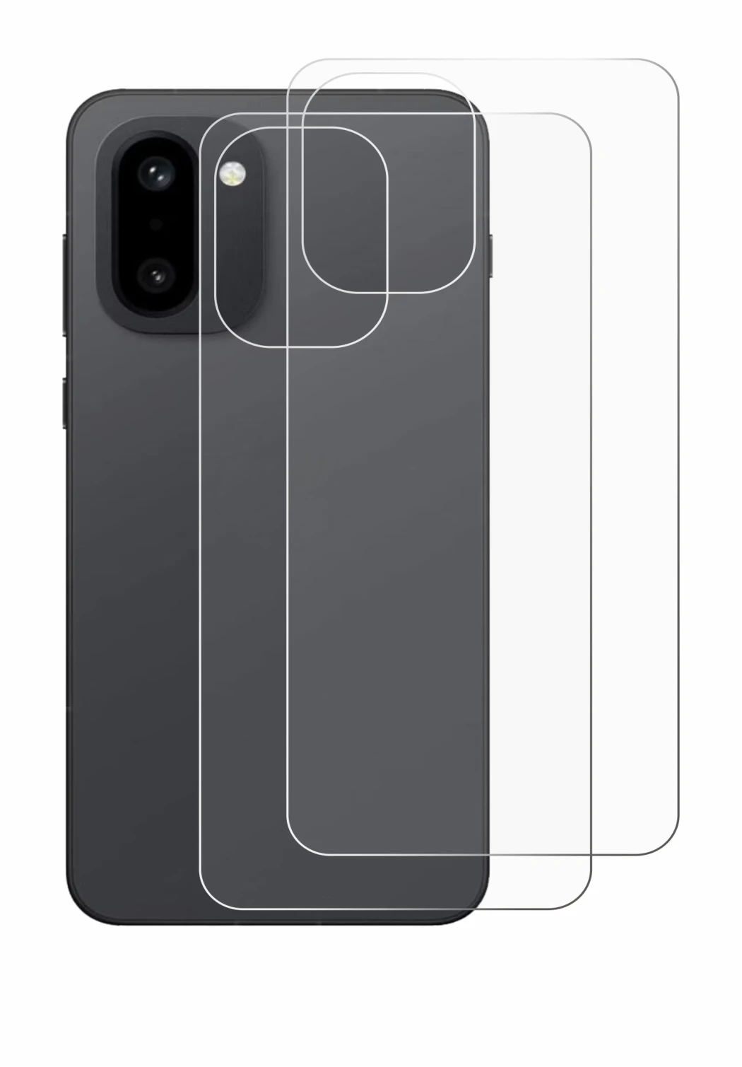 Image de l'appareil OnePlus 15R (Arrière) avec une grande variété de protections d'écran.