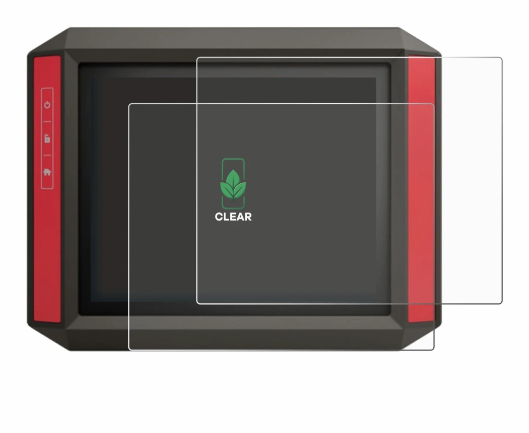 Image de l'appareil Müller Elektronik TRACK‑Guide III avec une grande variété de protections d'écran.