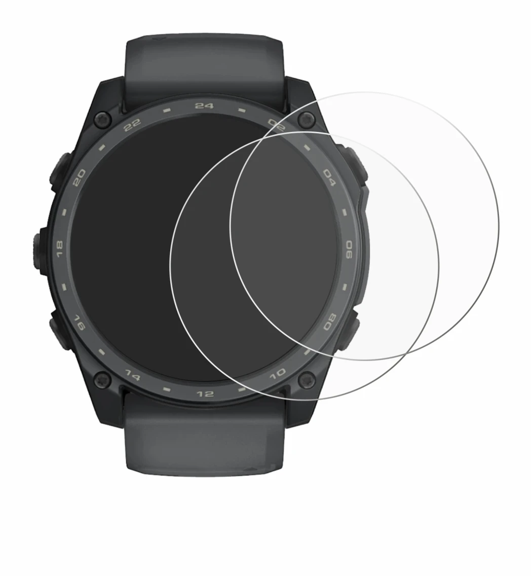 Image de l'appareil Garmin Tactix 8 Amoled Cerakote (51 mm) avec une grande variété de protections d'écran.