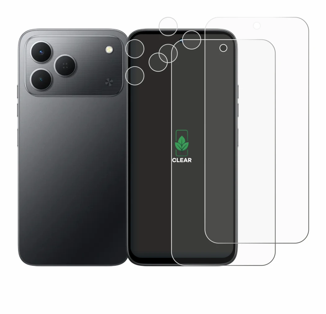 Image de l'appareil Tecno Spark 50 4G (Avant+Caméra) avec une grande variété de protections d'écran.