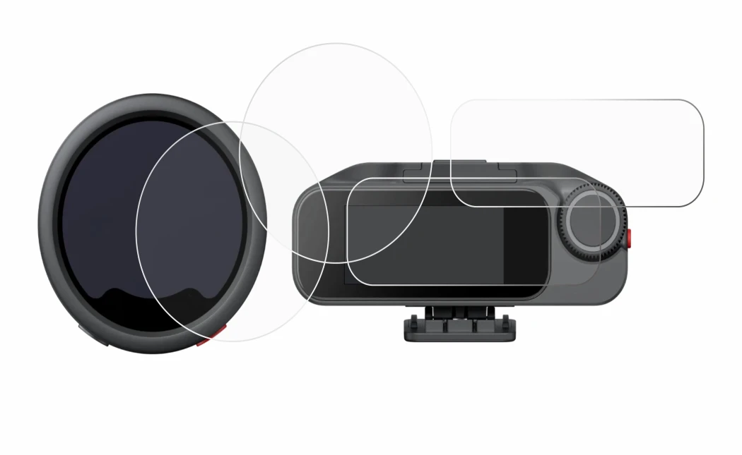 Image de l'appareil Insta360 Mic Pro TX + RX avec une grande variété de protections d'écran.