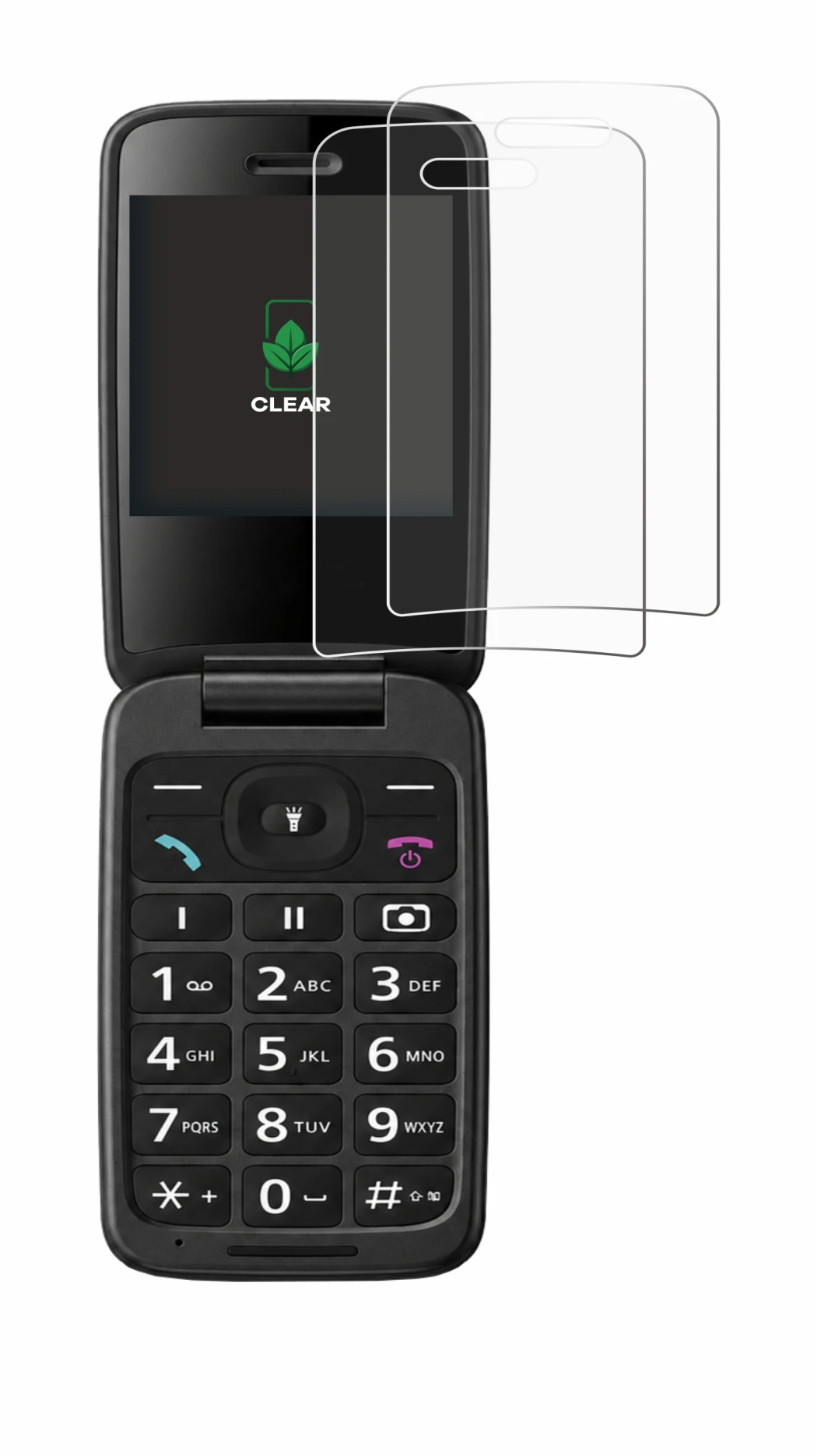 Image de l'appareil Panasonic KX-TU410 avec une grande variété de protections d'écran.