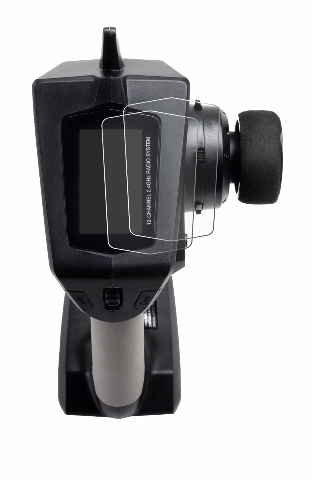 Image de l'appareil Spektrum DXC Plus avec une grande variété de protections d'écran.