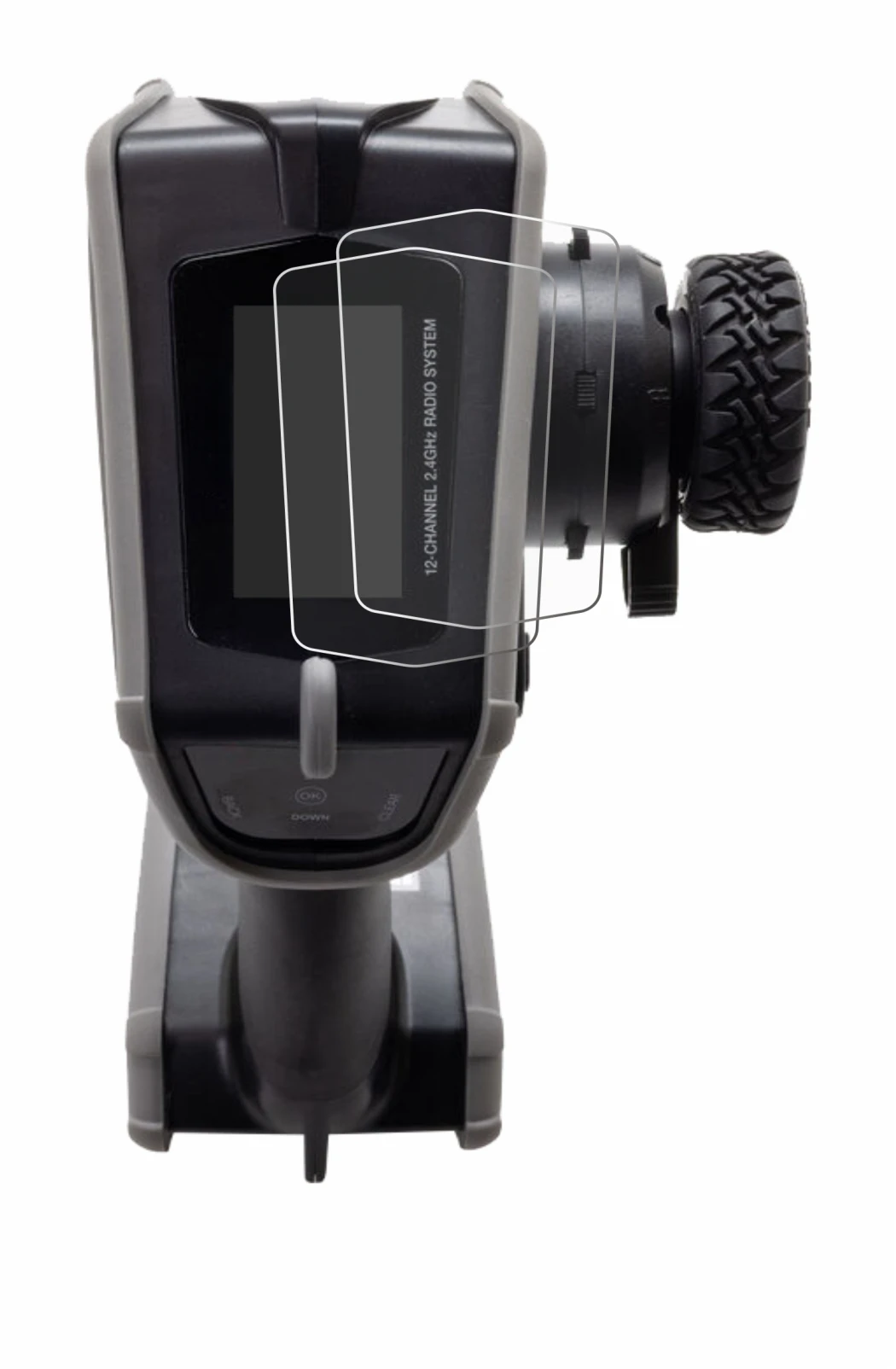 Image de l'appareil Spektrum DX Rugged Plus avec une grande variété de protections d'écran.