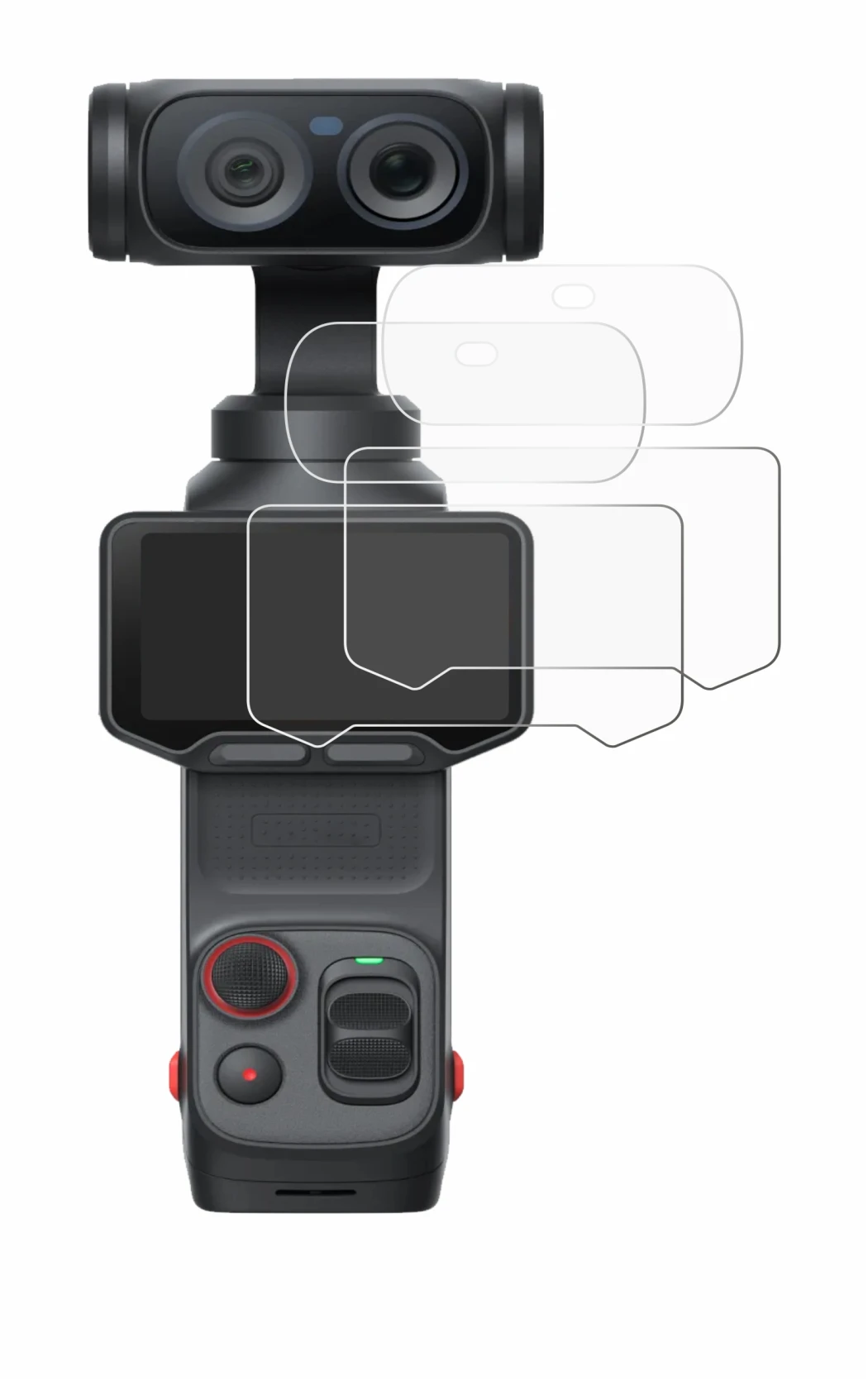 Image de l'appareil Insta360 Luna Ultra (Affichage + Lentille) avec une grande variété de protections d'écran.