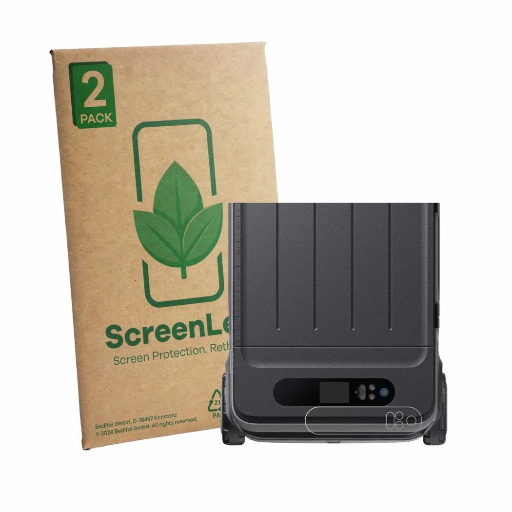 Face avant d’un emballage produit avec le logo de la marque ScreenLeaf. À côté, l’appareil Anker SOLIX EverFrost 2 40L est rep