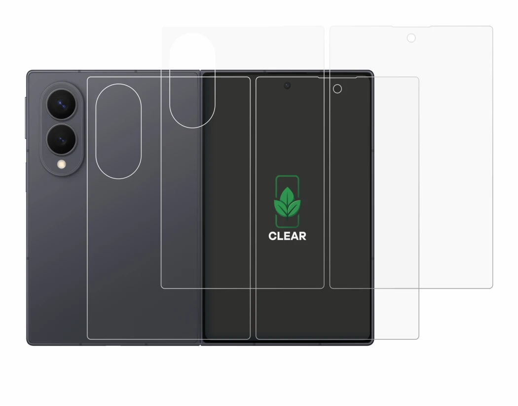 Image de l'appareil Samsung Galaxy Z Fold 8 (Avant+Arrière) avec une grande variété de protections d'écran.