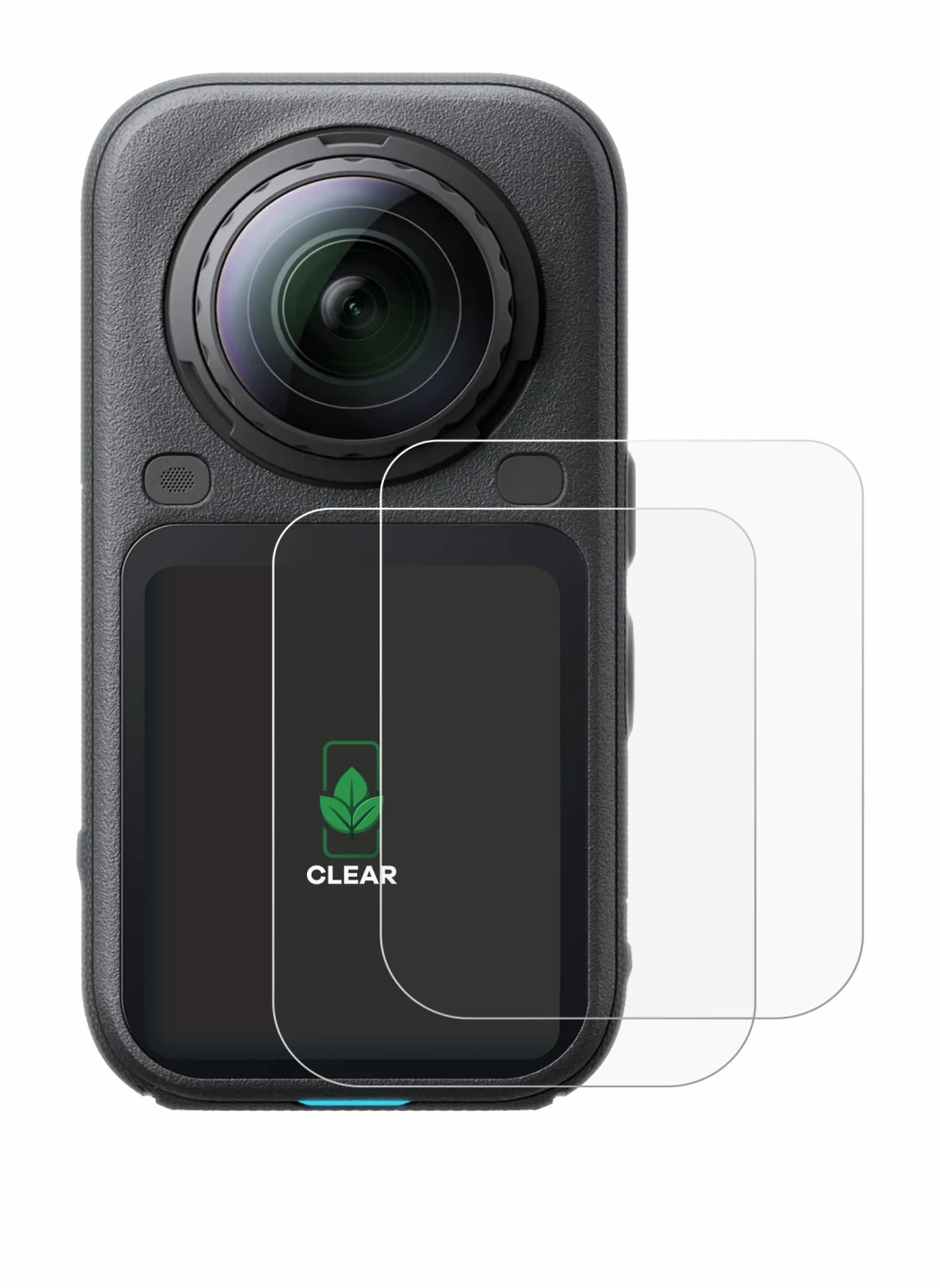 Image de l'appareil Insta360 X6 avec une grande variété de protections d'écran.
