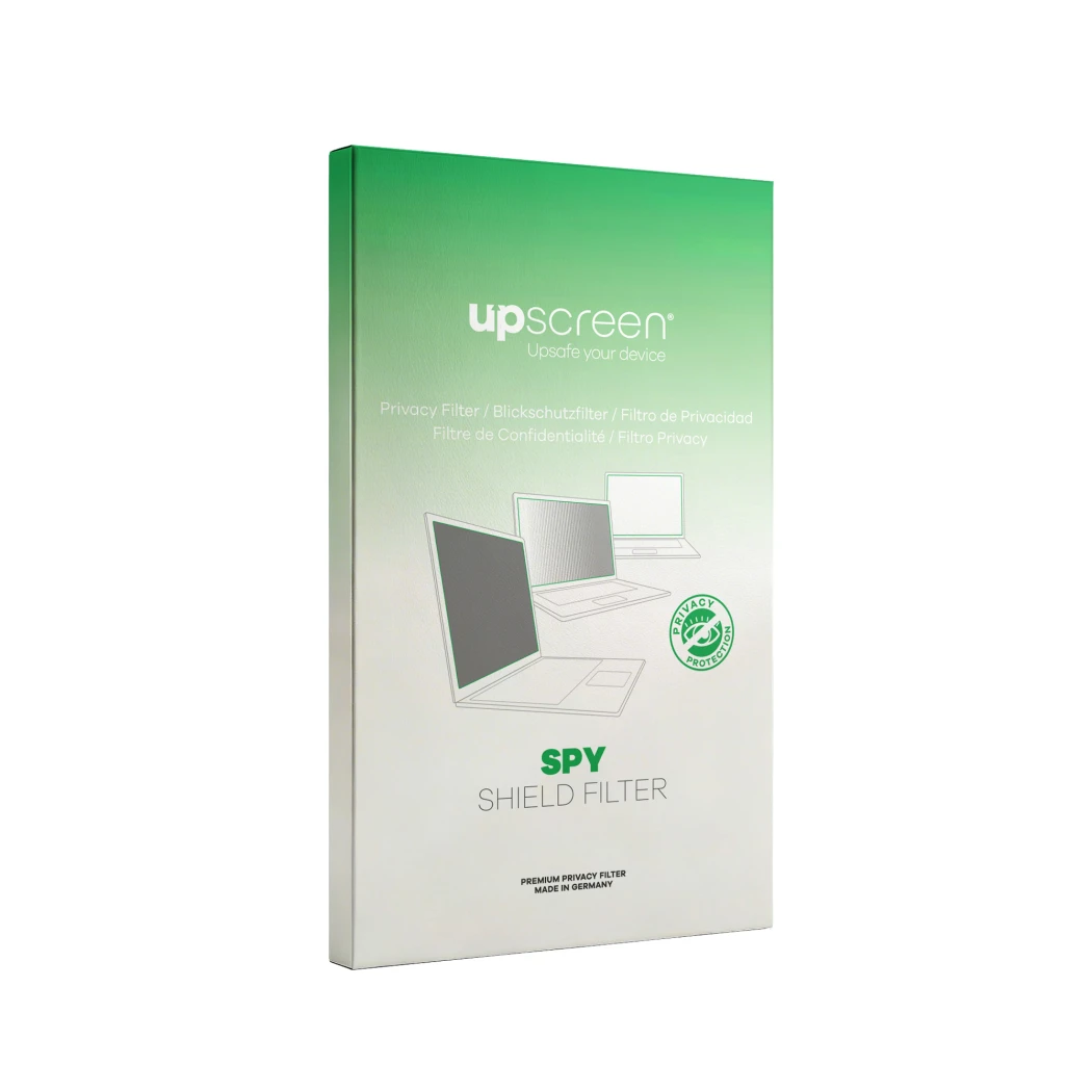 Face avant d’un emballage produit avec le logo de la marque upscreen