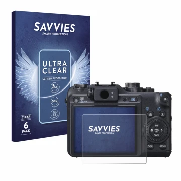 Face avant d’un emballage produit avec le logo de la marque Savvies. À côté, l’appareil Canon PowerShot G10 est représenté ave