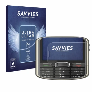 Face avant d’un emballage produit avec le logo de la marque Savvies. À côté, l’appareil Nokia 3720 classic est représenté avec