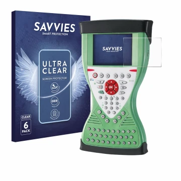 Face avant d’un emballage produit avec le logo de la marque Savvies. À côté, l’appareil Leica Viva Controller CS15 est représe