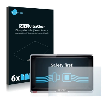 Face avant d’un emballage produit avec le logo de la marque Savvies. À côté, l’appareil Becker Professional 6 LMU est représen