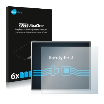 Face avant d’un emballage produit avec le logo de la marque Savvies. À côté, l’appareil Siemens Simatic HMI KTP 400 Basic est 