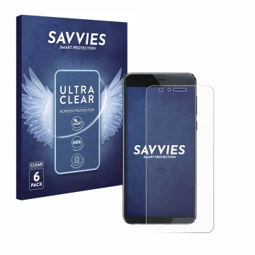 Face avant d’un emballage produit avec le logo de la marque Savvies. À côté, l’appareil Honor 8 est représenté avec la protect