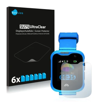 Face avant d’un emballage produit avec le logo de la marque Savvies. À côté, l’appareil KiDSnav Ultra est représenté avec la p