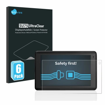 Face avant d’un emballage produit avec le logo de la marque Savvies. À côté, l’appareil Garmin Aera 660 est représenté avec la