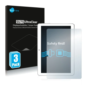 Face avant d’un emballage produit avec le logo de la marque Savvies. À côté, l’appareil Toscido X108 10