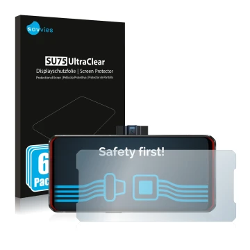 Face avant d’un emballage produit avec le logo de la marque Savvies. À côté, l’appareil Lenovo Legion Duel est représenté avec