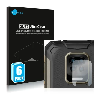 Face avant d’un emballage produit avec le logo de la marque Savvies. À côté, l’appareil Doogee S59 Pro (Caméra UNIQUEMENT) est