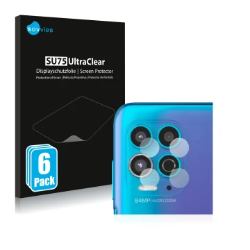 Face avant d’un emballage produit avec le logo de la marque Savvies. À côté, l’appareil Motorola Moto G100 (Caméra UNIQUEMENT)