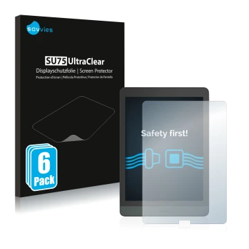 Face avant d’un emballage produit avec le logo de la marque Savvies. À côté, l’appareil Boox Nova 3 est représenté avec la pro