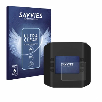 Face avant d’un emballage produit avec le logo de la marque Savvies. À côté, l’appareil ISDT Smart Duo Charger K4 est représen
