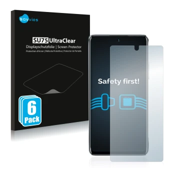 Face avant d’un emballage produit avec le logo de la marque Savvies. À côté, l’appareil Infinix Note 11 Pro est représenté ave