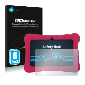 Face avant d’un emballage produit avec le logo de la marque Savvies. À côté, l’appareil Pritom K7 est représenté avec la prote