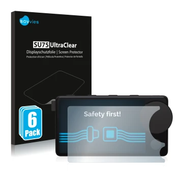 Face avant d’un emballage produit avec le logo de la marque Savvies. À côté, l’appareil Spotify Car Thing est représenté avec 