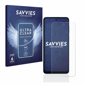Face avant d’un emballage produit avec le logo de la marque Savvies. À côté, l’appareil Motorola Moto G22 est représenté avec 