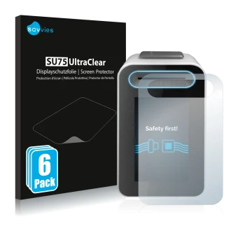 Face avant d’un emballage produit avec le logo de la marque Savvies. À côté, l’appareil Cherry eHealth Terminal ST-1506 est re