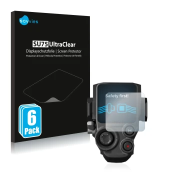 Face avant d’un emballage produit avec le logo de la marque Savvies. À côté, l’appareil DJI RS 3 est représenté avec la protec