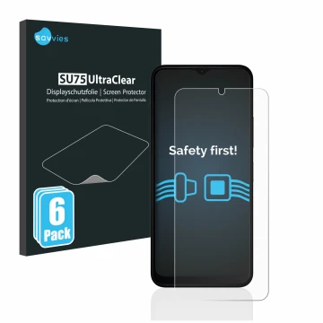 Face avant d’un emballage produit avec le logo de la marque Savvies. À côté, l’appareil Nokia C22 est représenté avec la prote