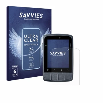 Face avant d’un emballage produit avec le logo de la marque Savvies. À côté, l’appareil Giant Dash M200 est représenté avec la