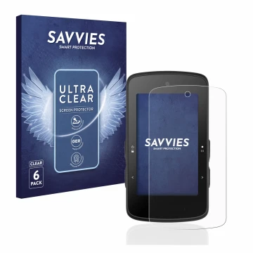 Face avant d’un emballage produit avec le logo de la marque Savvies. À côté, l’appareil Bryton Rider 750 SE est représenté ave