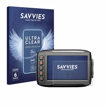 Face avant d’un emballage produit avec le logo de la marque Savvies. À côté, l’appareil Blueskysea DV999 est représenté avec l